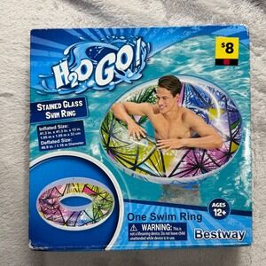 Bestway H2OGO! Stained Glass Swim Ring Inflatable‎ Pool Float 47 Inch Multicolor